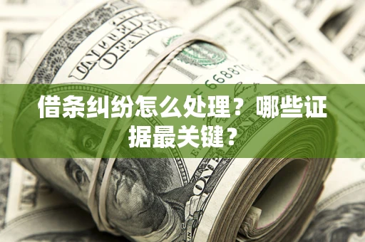 济南借条纠纷怎么处理？哪些证据最关键？