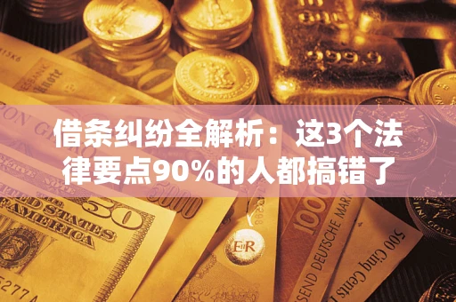 济南借条纠纷全解析：这3个法律要点90%的人都搞错了