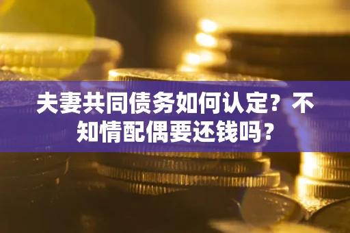 济南夫妻共同债务如何认定？不知情配偶要还钱吗？