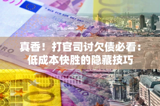 济南真香！打官司讨欠债必看：低成本快胜的隐藏技巧